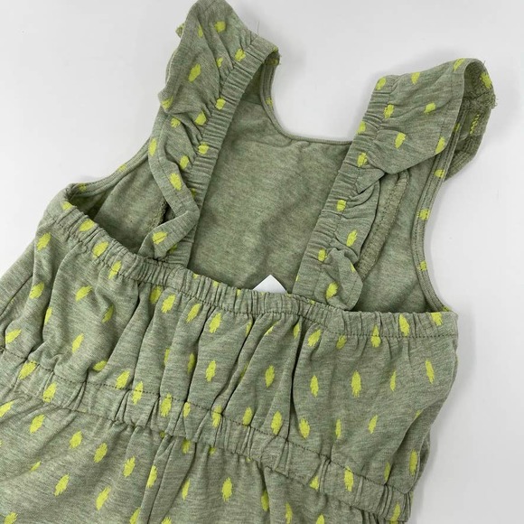 Focus Kids Girls Green Ruffle Shoulder Shorts Snap Closure Romper 24 Months - Picture 8 of 8
